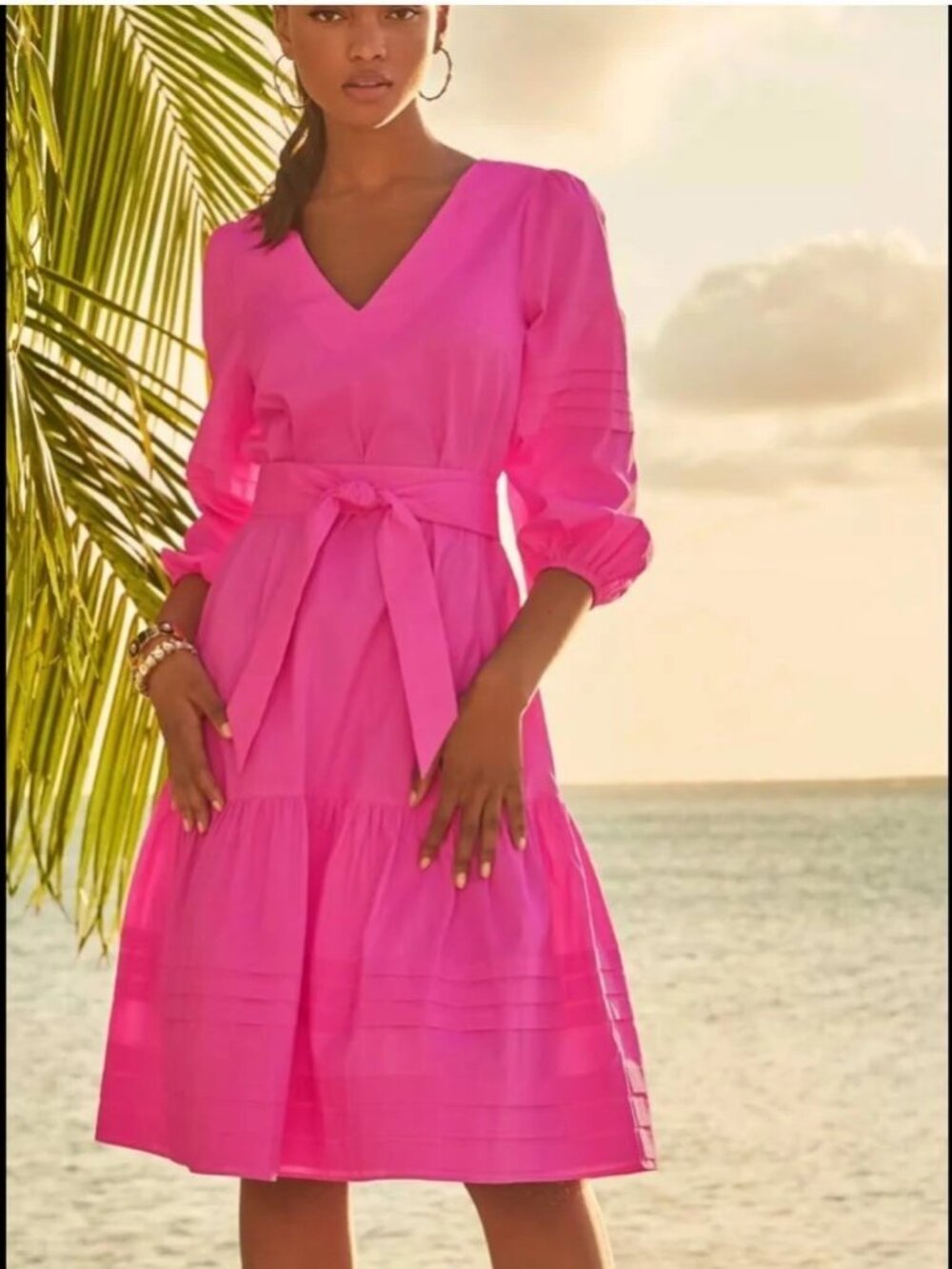 Lilly Pulitzer Laylee Knee Length Dress in Plumeria Pink NWT - Size Large.